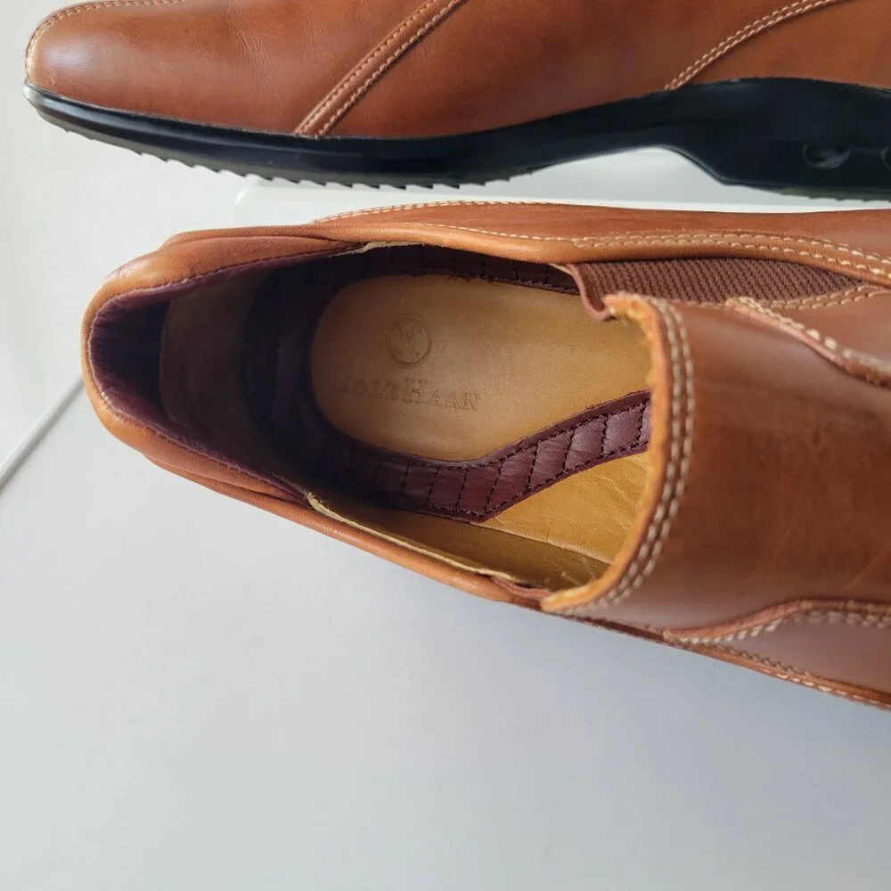 Men's Dress Casual Shoe Brown Cole Haan Bicycle Toe Loafer (Size: 11M)